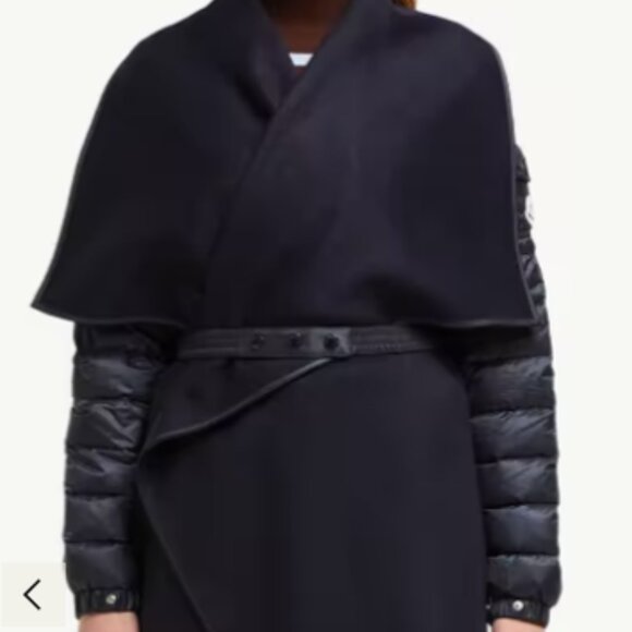 Moncler Womens Padded Wool Felt Cape, small - Picture 4 of 5